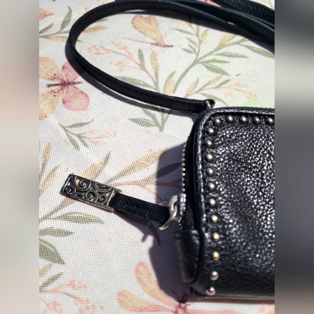 Black Studded Brighton Wallet W/shoulder Strap - Picture 2 of 10